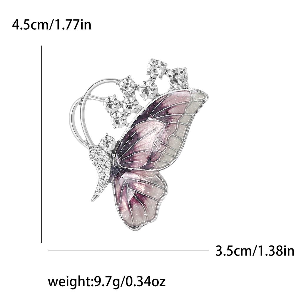 Enamel Butterfly Brooches for Women Unisex Rhinestone Insect Pins Banquet Party Backpack Gifts Jewelry Accessories