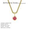 EMANCO Stainless Steel Birthstone Necklace Beaded Chain Zirconia Jewelry Constellation Birthday Gift