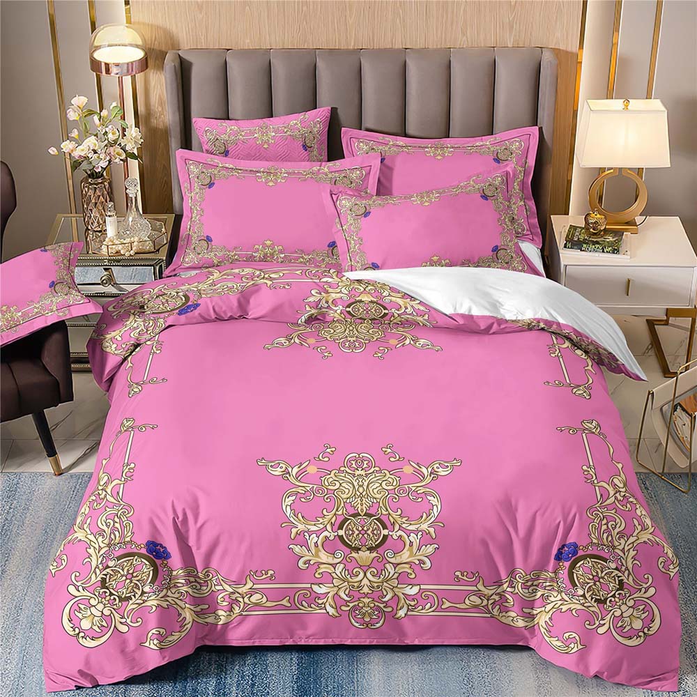 Home Living European Retro Style Print 2/3Pcs Soft Duvet Cover PillowCase Queen and King Size Kids Bedding Set EU/US/AU Size
