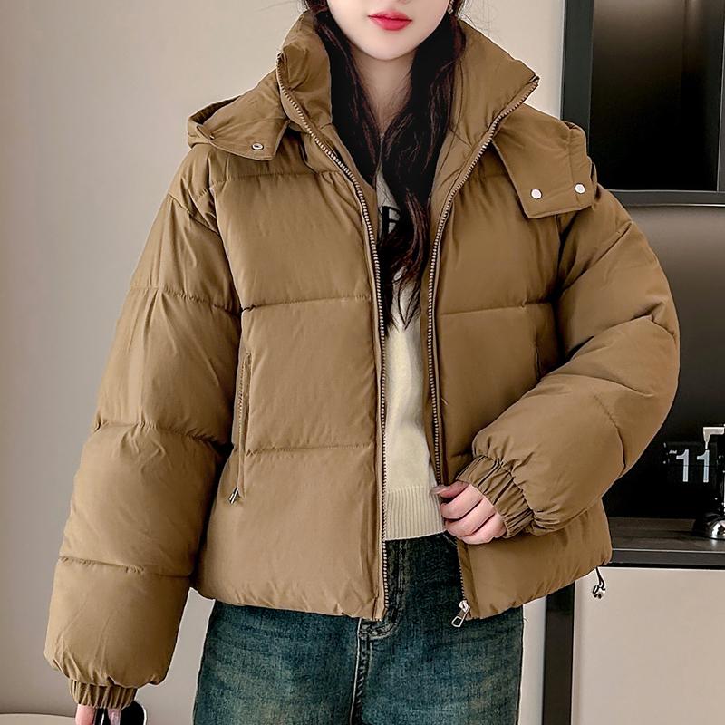 Зимние куртки женские 2024 модные толстые теплые короткие парки большого размера с капюшоном