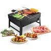 Charcoal Barbecue, BBQ Tabletop Charcoal Barbecue In Stainless Steel Foldable for 3-5 People for Garden Barbecue