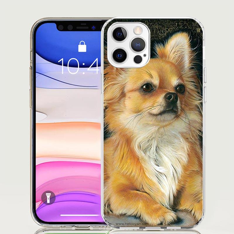 Чехол для телефона с щенком чихуахуа и чашечными собаками для Apple iphone 16 15 14 13 12 Mini 11 Pro Max 16E X XS XR 7 Plus 8 + SE 2020 Tren