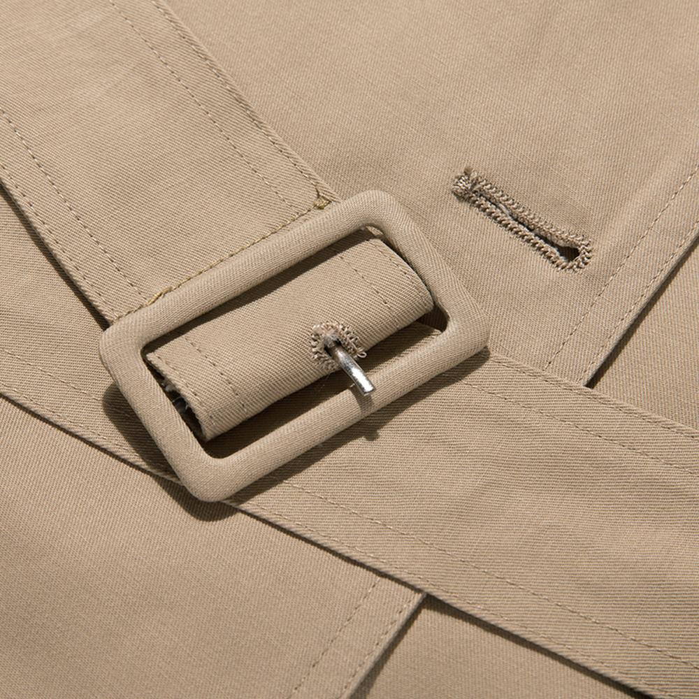 Женская осенне-зимняя британская двубортная повседневная ветровка до колена на шнуровке