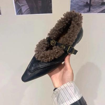 Меховые остроносые женские сексуальные ботинки челси, элегантные ботильоны на плоской подошве, теплая зимняя обувь 2024 года, новый дизайнерский стиль, модная женская обувь