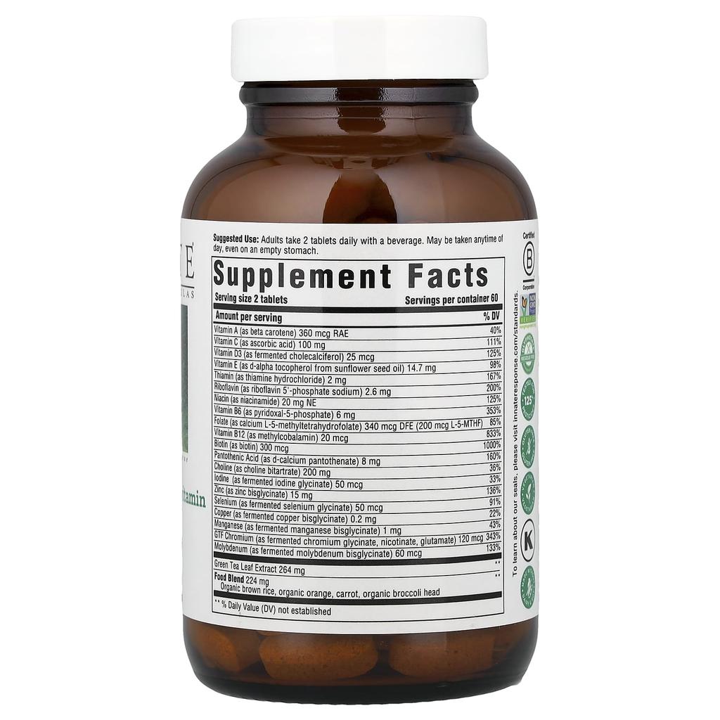 Мультивитамины для женщин 55+, Без железа или витамина К, 120 таблеток