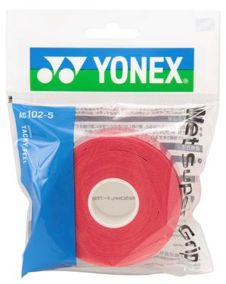 YONEX Влажная Супер Грип Теннисная и Бадминтонная Обмотка (Заправка) AC1025 Бордовый (5-Pack)