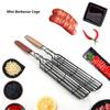 Корзина для гриля BBQ из нержавеющей стали, сетка для сосисок, антикоррозийная, для кемпинга на открытом воздухе, стойка для барбекю 19,3*1,96 дюйма для рыбы, овощей, стейка