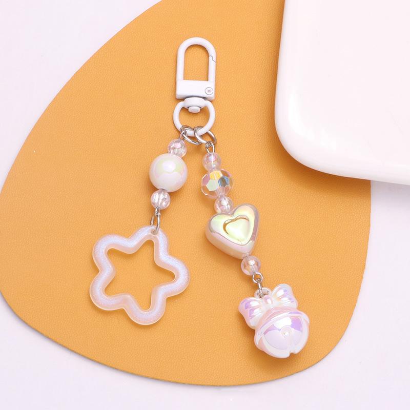Hollow Pentagram Y2K Star Keychain Bell Pendant Cute Charm Key Ring Handbag Lanyard Accessories Car Hanging Trinket Key Holder
