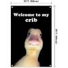 Welcome to My Crib Cute Duck Flag Teen Girl Boys College Room Dorm Decor Cool Stuff Funny Anime Flags for Room Home Decorations Posters Tapestry for