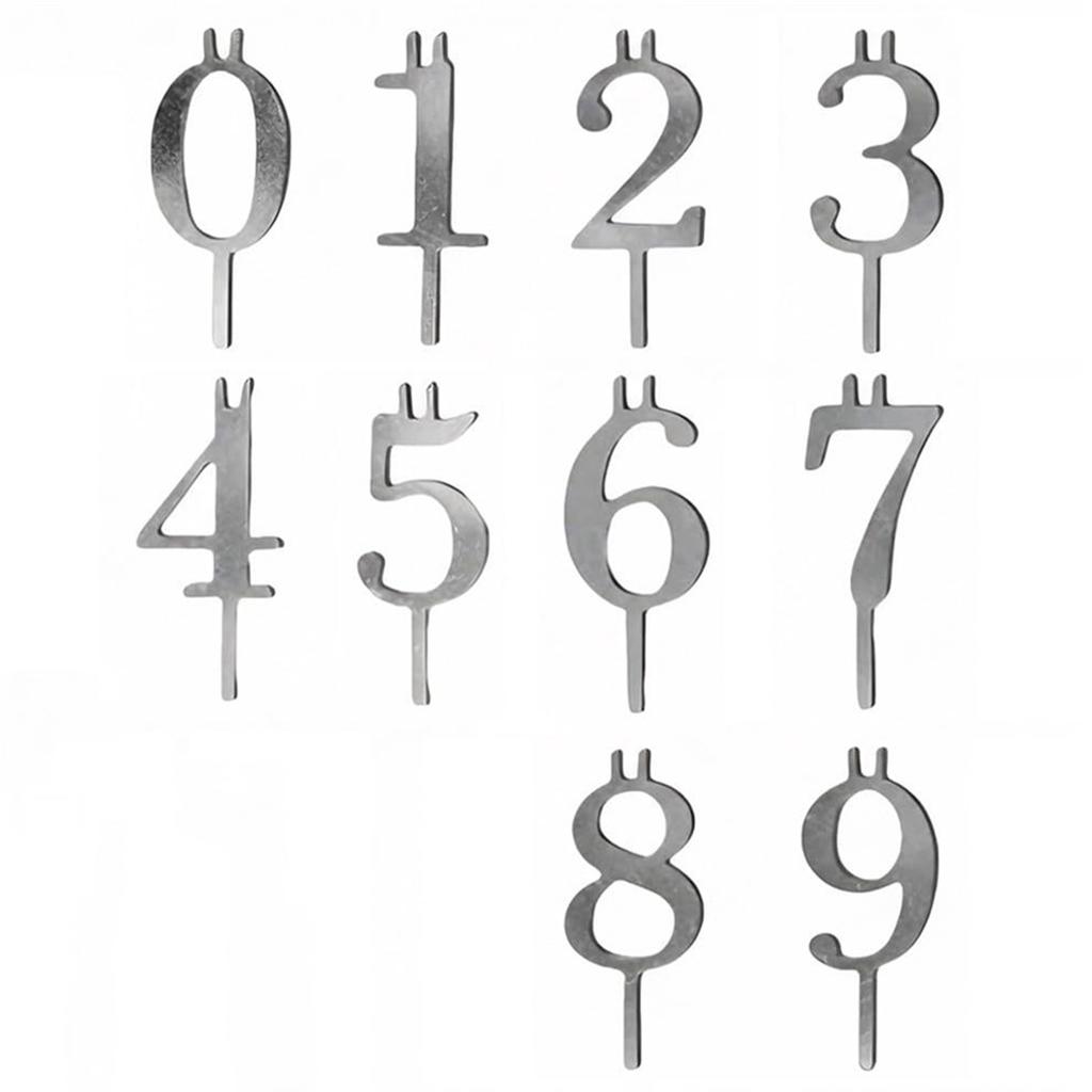 10 Pcs 0-9 Digital Birthday Cake Candle Holder Set Cakes Accessories Number Candle Holder Set for Anniversaries Celebrations