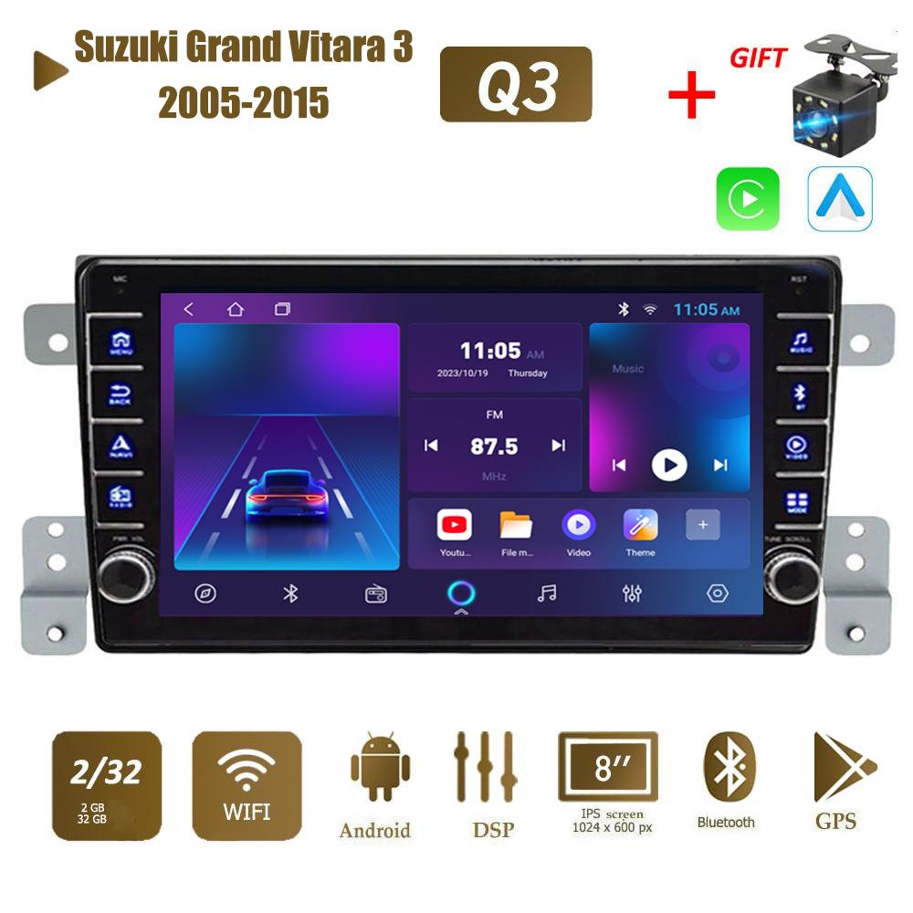 icreative 2 Din Android автомобильный радиоприемник мультимедийный видеоплеер для Suzuki Grand Vitara 3 2005-2015 с кнопкой Carplay WiFi 2 + 32 ГБ