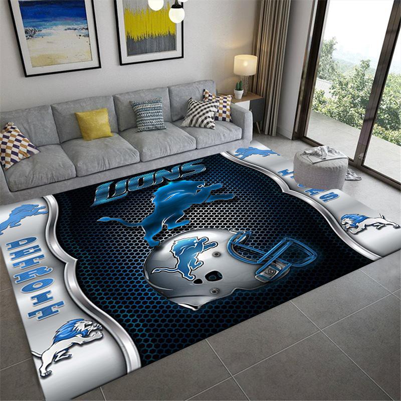 Detroit Lions Carpet Rug for Living Room Bedroom Home Sofa Decoration,Kids play Non-slip Floor Mat