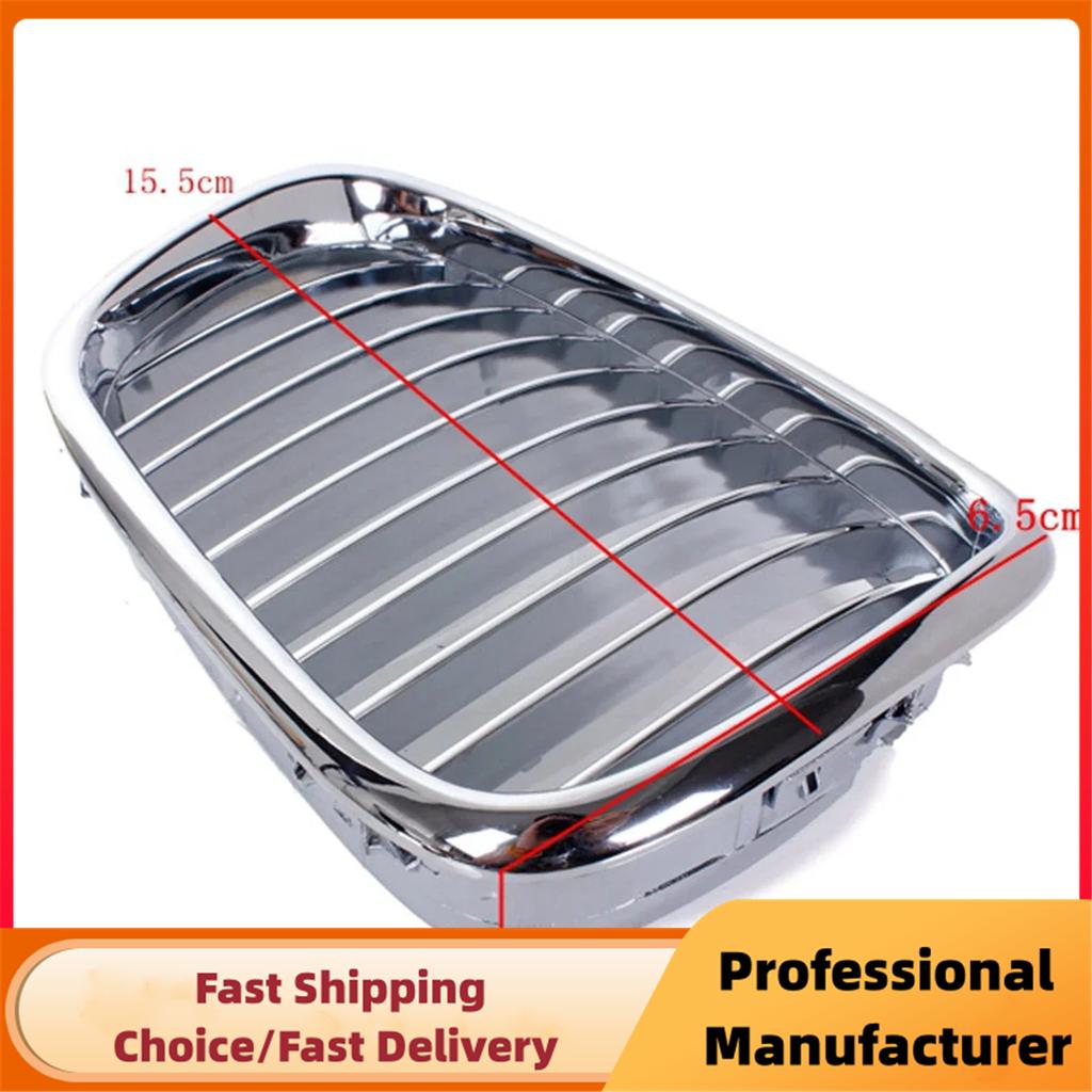 Chrome Car Front Bumper Kidney Grille For BMW E39 M5 5 Series 525i 528i 530i 1997-2004 1Pair Front Bumper Racing Grills