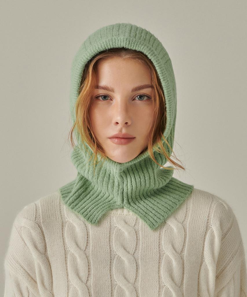 MUSINSA STANDARD WOMAN Женская мягкая балаклава из буклированной вязки [Яблочно-зеленый]