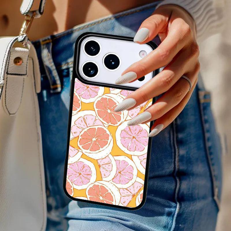 Orange Pattern Phone Case For iPhone 17 Air 14 15 13 12 Max Cover For Apple 16e 11 Pro Max Plus Coque
