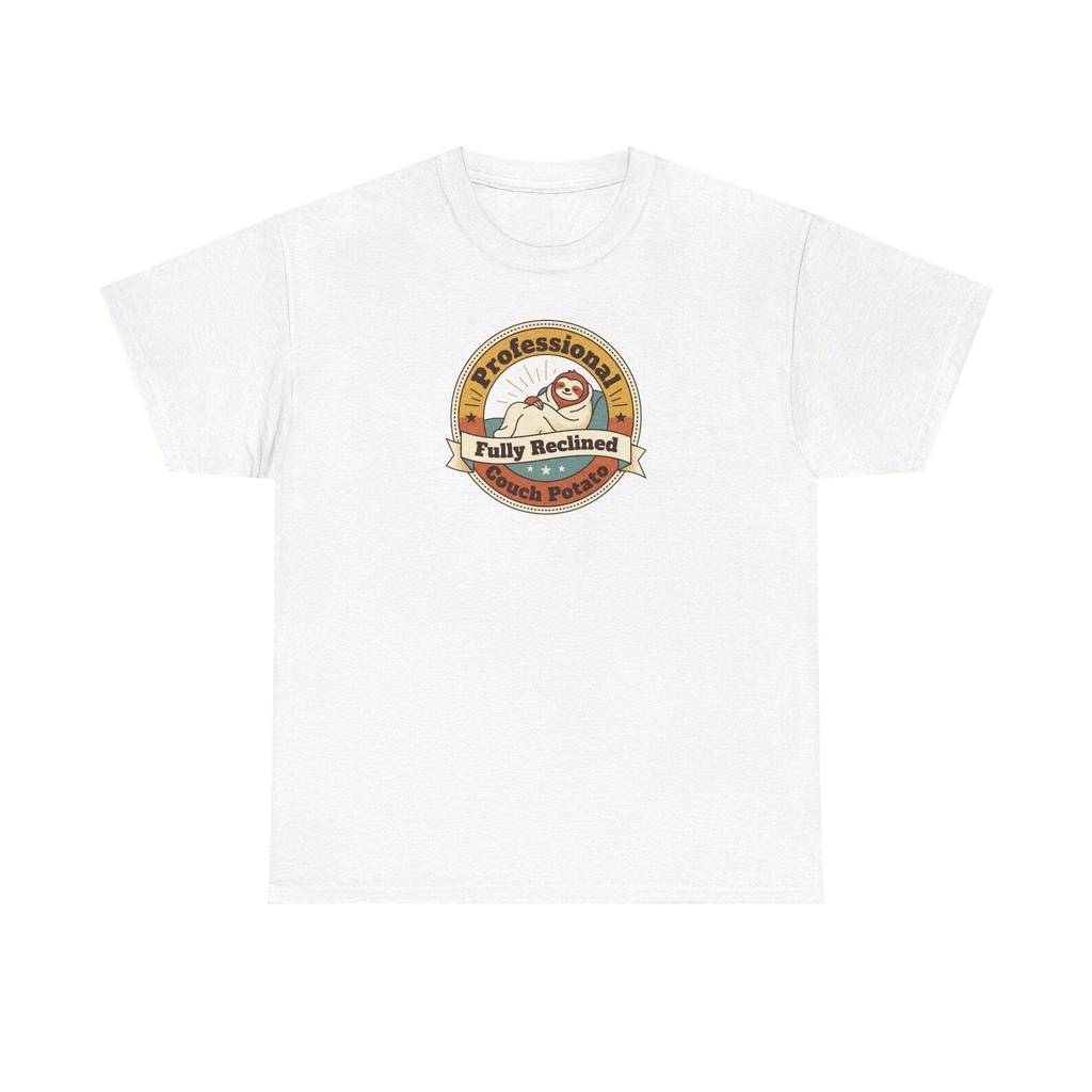 Professional Nap Club T-Shirt | Funny Fully Reclined Sloth Couch Potato Graphic Tee | Lazy Day Gift