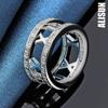 925 Sterling Silver AAA Zircon Roman Numeral Ring Fashion Wedding Jewelry