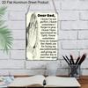 2D Flat, 1pc Vintage Christian Aluminium Wall Art Sign "Dear God, I Know I'm Not Perfect"- 8"x12" Aluminium Rustic Home & Church Decor, Heartfelt