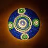 Handcrafted Mosaic Multicoloured Flower Design Glass Ceiling Light