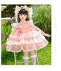 Girl Lolita Princess Dress Summer Lace Children's Super Fairy Flower Fairy Pink Dress Puff Skirt Dress