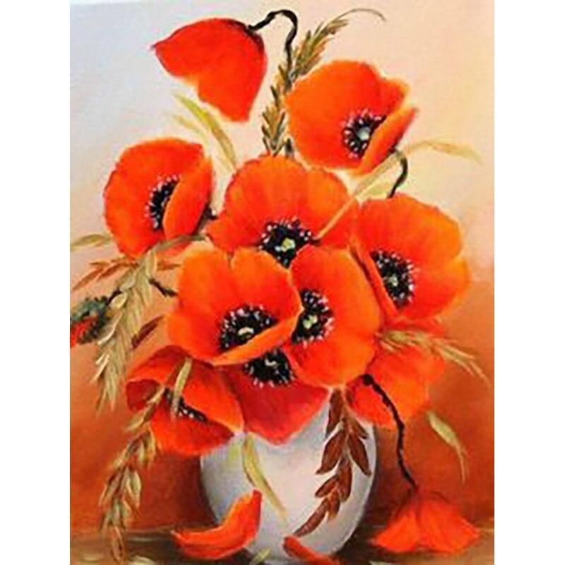 Diy New 5d Painting Diamond Vase Diamond Embroidery Flowers Cross Stitch Full Round Drill Crafts Home Decor Manual Gift