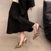 Women's Large Size High Heels Thin Heels Pointed Toe Zebra  Womens Shoes Dress Summer One Kick Sexy Sandalias De Mujer