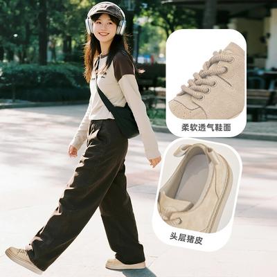 Кожаные маленькие белые туфли женские новые осенние туфли на платформе, увеличивающие рост, одинарные туфли, универсальная повседневная обувь, ретро женская обувь