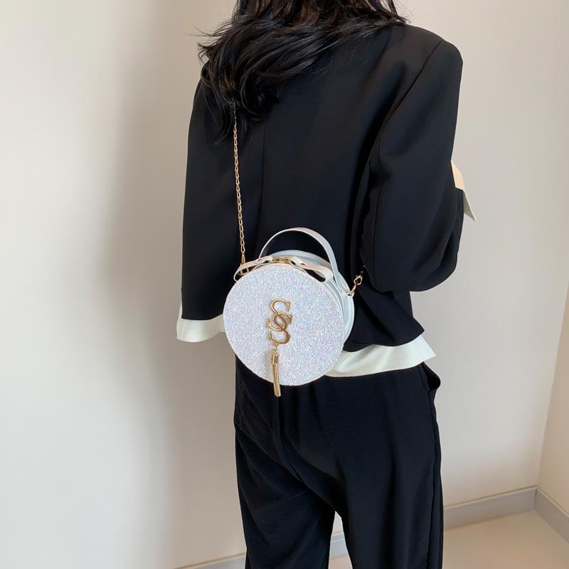 Модная сумка, модная сумка через плечо, простая повседневная женская сумка 2024 года, летняя новая ретро-повседневная маленькая круглая сумка