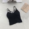 Yousheng Women Vest Seamless Padded Slim Fit Solid Color Backless Elastic Summer Camis Tank Top Lady Bottoming Inner Outer Wear Bra Top