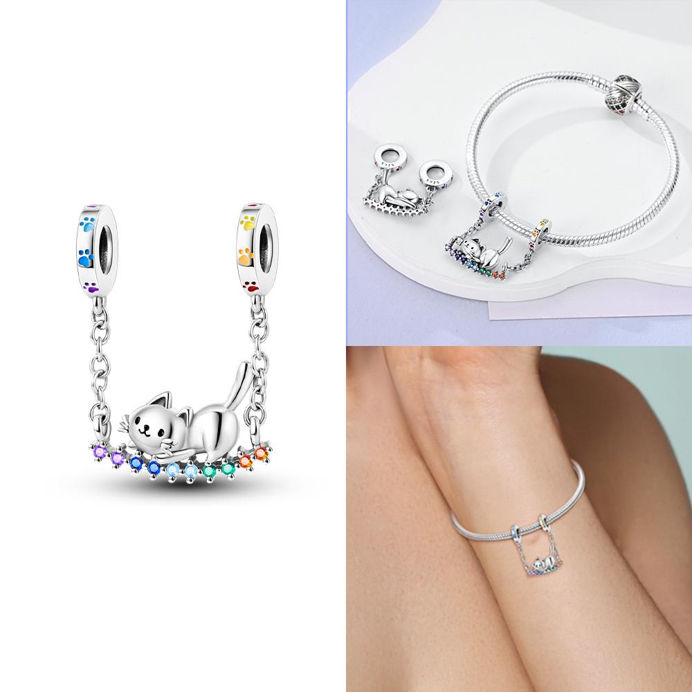 Шармы Бусины Животные Оригинальная Медная Серия Собака Кошка Домашние Животные Подходят для Браслета Сделай Сам Милые Подвески Для Женщин Модная Бижутерия Подарок