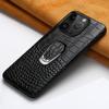 Genuine Leather Phone Case for iPhone 15 13 14 Pro Max 14Pro 15Pro Bracket Back Cover with Ring