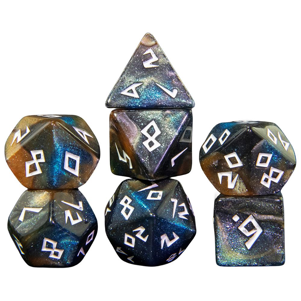 Набор многогранных кубиков DND, кубики смешанных цветов для настольной игры, реквизит для обучения математике, сувенирный подарок, 42 кубика, 6 туб, 1 подставка для туб