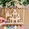 Halloween Wooden Cutout Unfinished Wood Crafts To Paint Ghost Pumpkin Cutout Wood Slices DIY Set for Adults Kids