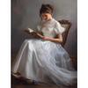 Lovable Beautiful Female Reading Vintage Posters and Prints Canvas Printing Wall Art Picture for Living Room Home ation