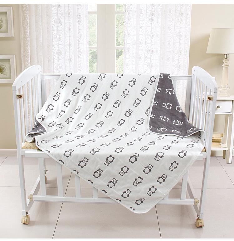 110x110cm 6-Layer Cotton Gauze Baby Blanket & Towel Combo