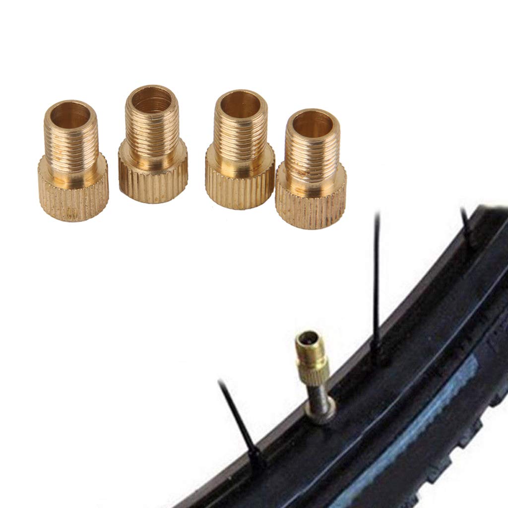 Brand Brass Valve Adapter Cap Pump Connector 4 Pieces for Bicycles and Motorcycles AS [No Product]