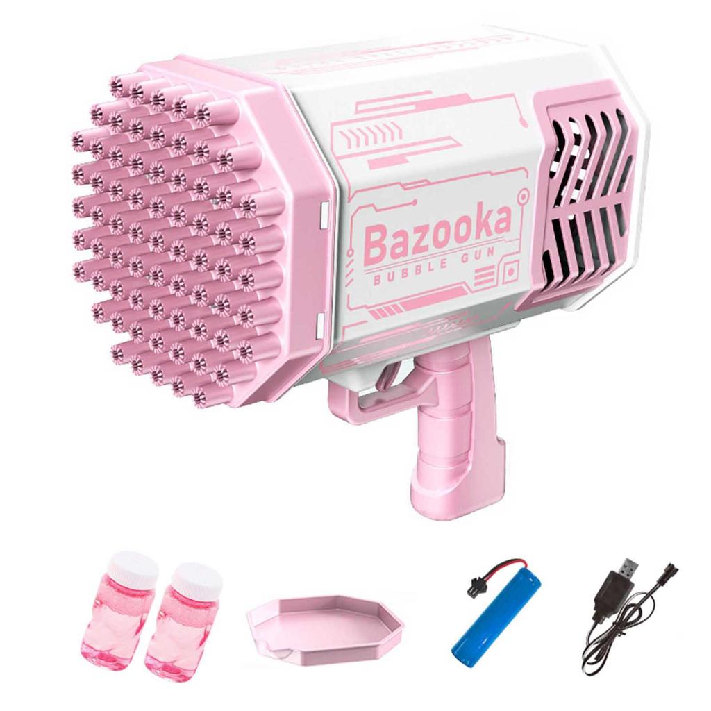 Ракетный пистолет для пузырей, 69 отверстий, машина для мыльных пузырей, автоматическая воздуходувка с легкими игрушками для детей