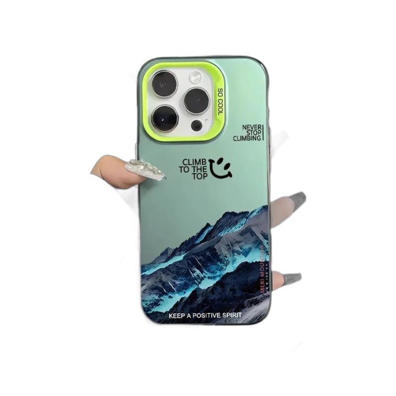 Чехол Snow Mountain для iPhone 15 Pro 14/13/12/11Xs Max/Xr/X. Лазерный дизайн Apple. Модная и стильная защита для вашего мобильного телефона.