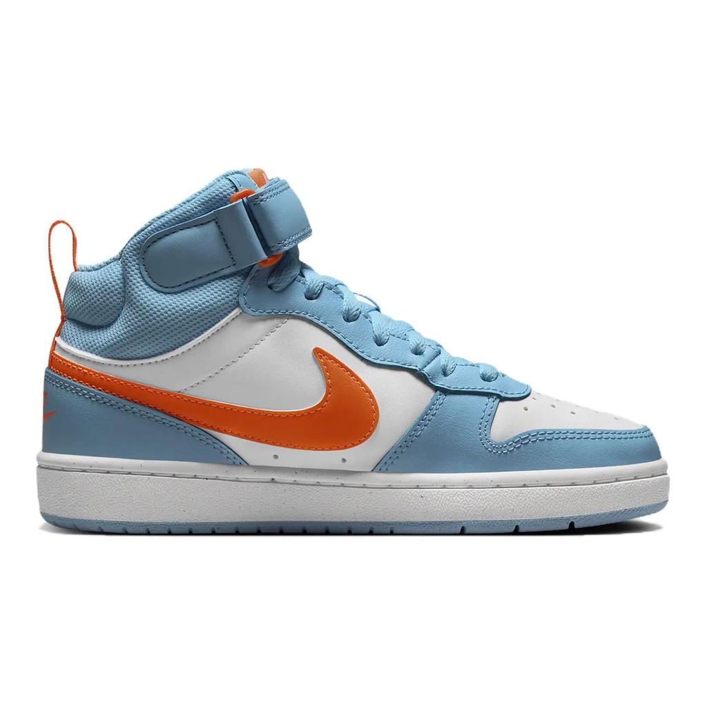 Nike Court Borough Mid 2 GS Aquarius Blue Total Orange Kids Sneakers White HF4791-407