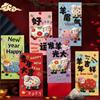 6Pcs Cute Sheep Design Red Envelopes With Vibrant Wishes Prints Perfect For Tet Lunar New Year Holiday Gifting