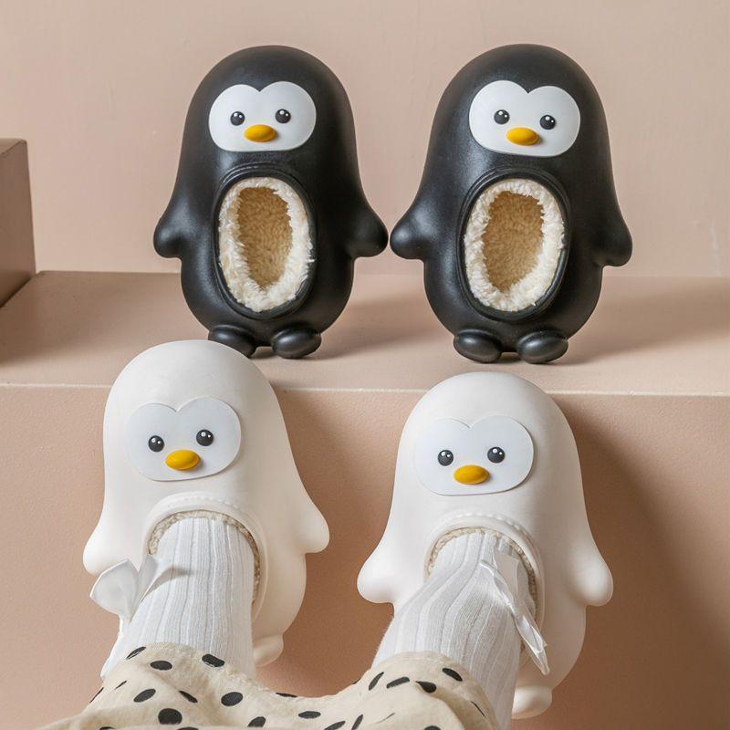 Водонепроницаемые мокасины Penguin для детей, домашние туфли с хлопковой подкладкой, тапочки Babi Girl Boy Indoor Mules, детские тапочки, дизайнерские тапочки