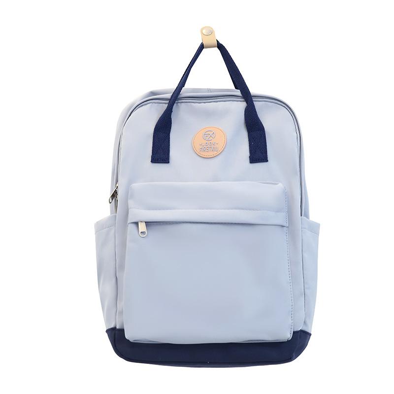 Schoolbag1011 Contrasting Color Backpack Japanese Simple Versatile Handbag Middle School Student Backpack Wholesale Campus Style
