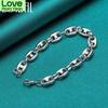 925 Sterling Silver Simple Classic Chain Bracelet For Women Man Wedding Engagement Party Fashion Jewelry