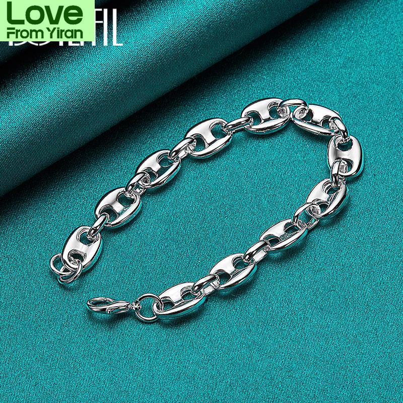 925 Sterling Silver Simple Classic Chain Bracelet For Women Man Wedding Engagement Party Fashion Jewelry