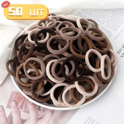 Однотонная эластичная резинка для волос 50 шт.