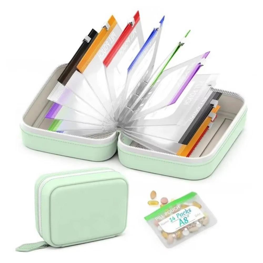 7/14PCS Waterproof Weekly Pill Organizer BPA-Free Medicine Pouch Set Travel Use