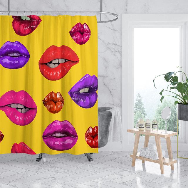 Sexy Women Bikini Waterproof Shower Curtain Man Woman Kissing High Quality Polyester Original Bathroom Curtains Rideau De Bain