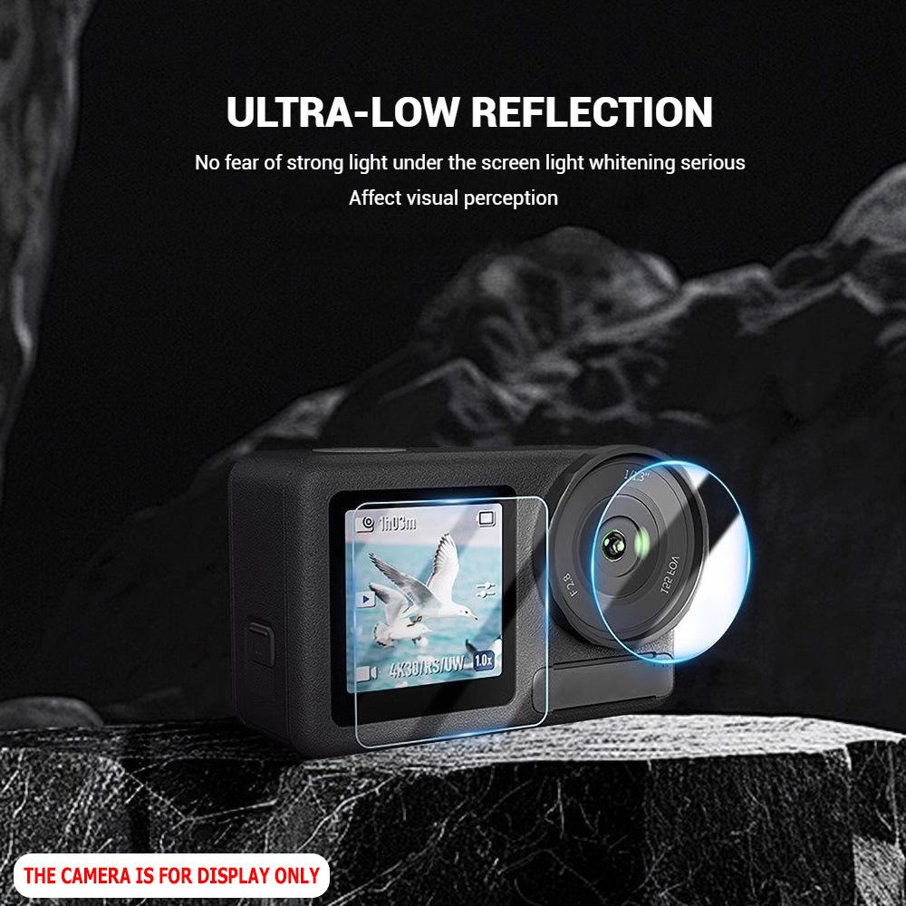 Применимо к защитной пленке для экрана и линзы камеры DJI Action Camera Action5pro, закаленное стекло, устойчивое к царапинам