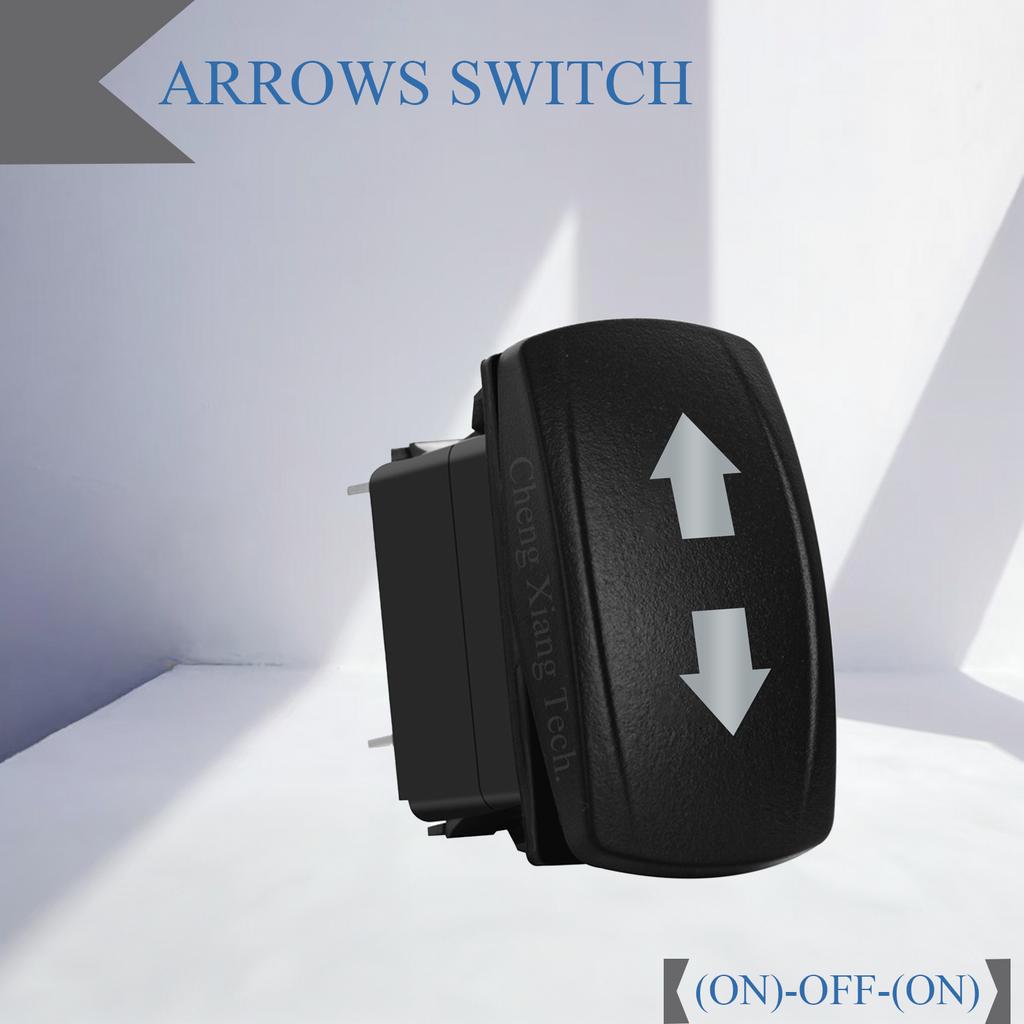 Waterproof 12V/24V 7-Pin DPDT Reverse Polarity Rocker Switch Blue LED Latching/Momentary On-Off-On for DC Linear Actuators Motor Pushbutton Switches