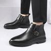 Модные мужские высокие кожаные ботинки Модные и универсальные ботинки в британском стиле для отдыха на мотоцикле, для бизнеса, повседневного офиса